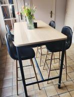 Hoge tafel + 4 stoelen, Maison & Meubles, Tables | Tables mange-debout, Comme neuf, Enlèvement