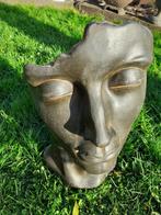 Prachtig gepatineerd stenen beeld (het gezicht, klein model), Tuin en Terras, Ophalen, Nieuw, Overige materialen, Mensenbeeld