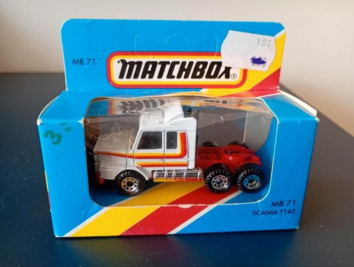 Boîte d'allumettes MB71 Scania T142 dans une boîte, Hobby & Loisirs créatifs, Voitures miniatures | Échelles Autre, Enlèvement ou Envoi