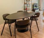 Ovale zwarte eettafel, 150 à 200 cm, Cinq personnes ou plus, Comme neuf, 100 à 150 cm