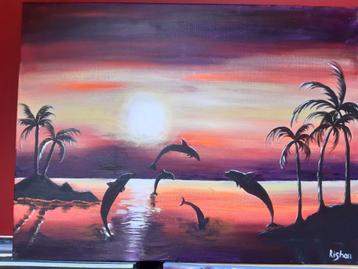 Sunset dolphins