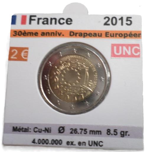 FRANCE 2 euros Drapeau Européen année 2015 UNC, Timbres & Monnaies, Monnaies | Europe | Monnaies euro, Monnaie en vrac, 2 euros