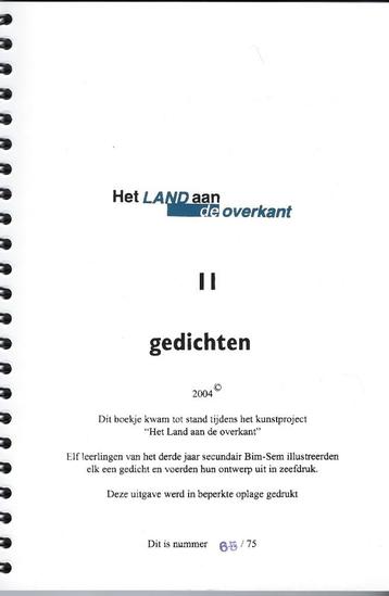 Mechelen Bim-Sem :Gedichtenbundel : Het Land aan de overkant beschikbaar voor biedingen