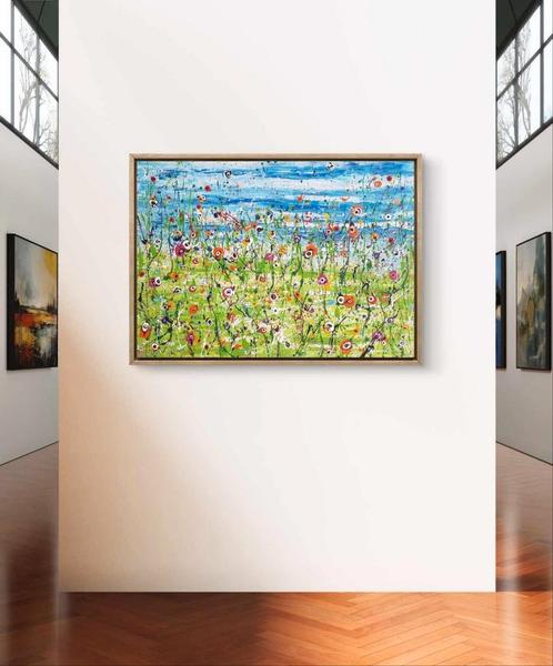 Field's  whit flowers, Antiek en Kunst, Kunst | Schilderijen | Abstract, Ophalen