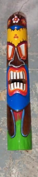 Tiki masque en bois d albesia 100 cm coloré, Enlèvement ou Envoi