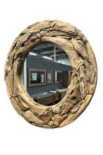 ronde/ vierkant/rechthoekige driftwood spiegel, Huis en Inrichting, Rond, Nieuw, Ophalen of Verzenden, Minder dan 100 cm