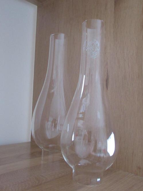 lampenglas-glas voor olielamp-per stuk-mondgeblazen-VINTAGE, Antiek en Kunst, Curiosa en Brocante, Ophalen of Verzenden