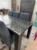 Eettafel met 6 stoelen + vitrinekast, Huis en Inrichting, Tafels | Eettafels, Ophalen, Gebruikt