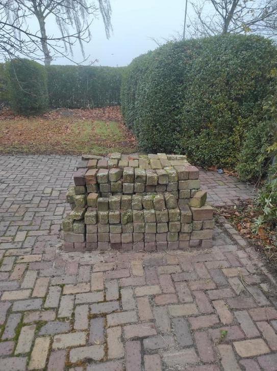 Partij gebruikte gebakken klinkers 6m2, Tuin en Terras, Gaas en Draad, Ophalen