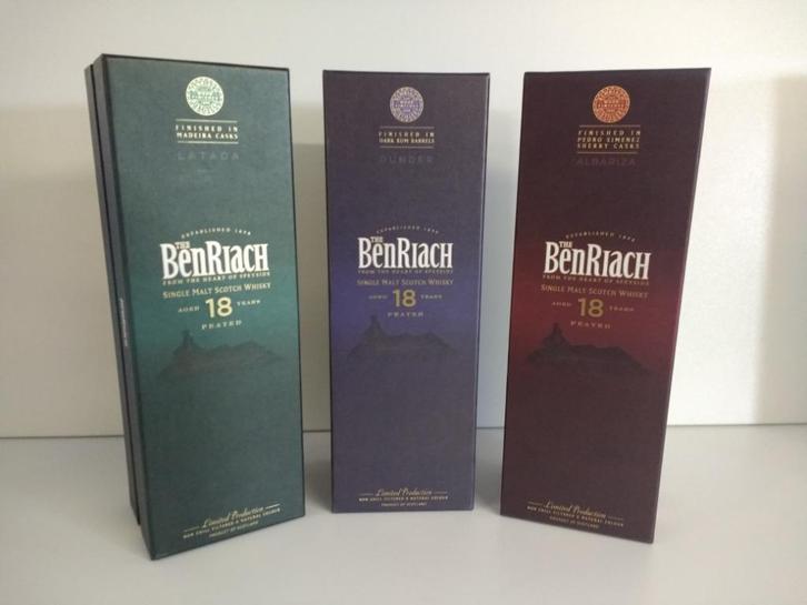 Whisky: Benriach 18 y: Albariza, Dunder, Latada (zeldzaam!), Verzamelen, Wijnen, Ophalen of Verzenden