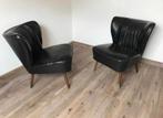 Set van 2 vintage cockail zeteltjes, Huis en Inrichting, Ophalen, Gebruikt, Leer, Vintage