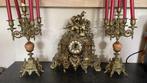 schouwgarnituur klok met kandelaars, Antiek en Kunst, Ophalen