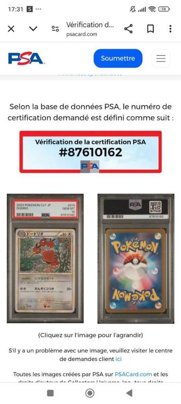 Carte pokémon collection 