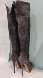 654C* CASADEI sexy hoge laarzen grijs leer hoge hakken (40), Hoge laarzen, CASADEI, Verzenden, Grijs