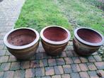 3 grote Chinese bloempotten, Ophalen, Gebruikt, 40 cm of meer, Rond