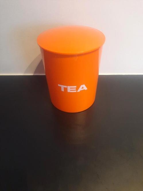 Voorraadpot thee tea, deens design oranje vintage, jaren 70, Verzamelen, Retro, Ophalen of Verzenden