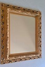 Rechthoekige spiegel met sierlijk plastic gouden frame, Ophalen, Zo goed als nieuw, Rechthoekig
