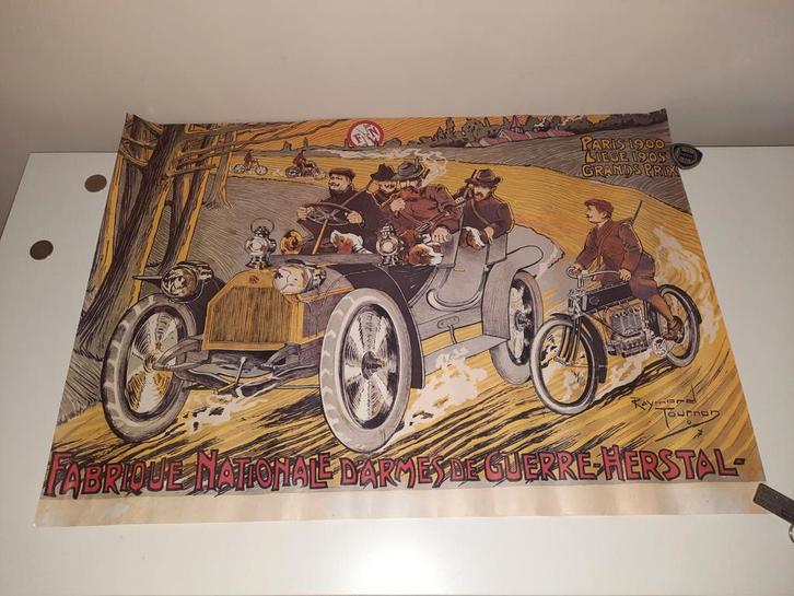 Antieke reclameposter FN d'Armes de Guerre, Verzamelen, Posters, Ophalen of Verzenden