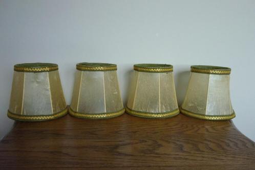 Lotje van 4 lampenkapjes in varkensblaas, Huis en Inrichting, Lampen | Lampenkappen, Gebruikt, Minder dan 25 cm, Rond, Groen, Ophalen of Verzenden
