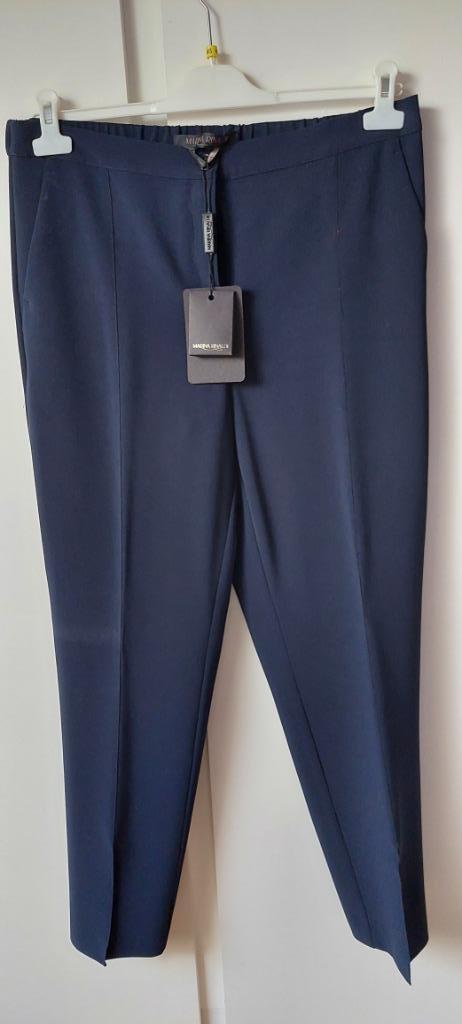 MARINA RINALDI marineblauwe klassieke broek - T21/42-44, Kleding | Dames, Broeken en Pantalons, Nieuw, Maat 42/44 (L), Blauw, Lang