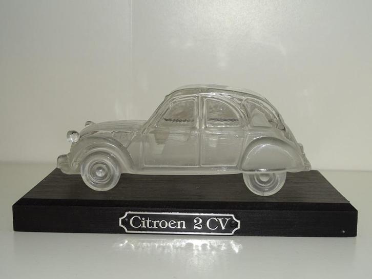 citroen en verre 2 cv superbe décoration collection socle, Antiek en Kunst, Antiek | Glaswerk en Kristal, Ophalen of Verzenden