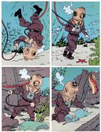 Tintin 4x emaille platen Rackham no Aroutcheff Fariboles, Ophalen of Verzenden, Kuifje, Zo goed als nieuw, Plaatje, Poster of Sticker