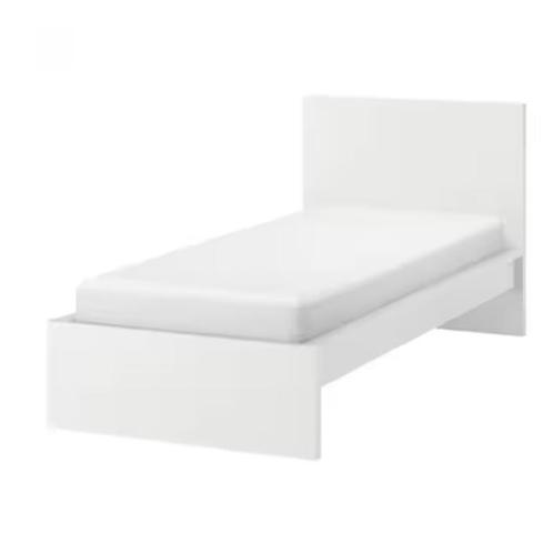 Lit simple IKEA Malm blanc + sommier + matelas, Huis en Inrichting, Slaapkamer | Bedden, Gebruikt, Wit, Ophalen