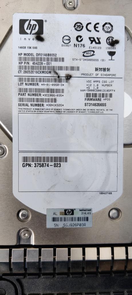 8 HP original part HDD 600Gb 15k SAS with Caddy serverdrives, Computers en Software, Harde schijven, Refurbished, Server, Intern