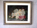 Bouquet de roses couché vers 1935 - signé L. Remes, Antiquités & Art, Enlèvement ou Envoi