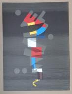 MICHEL SEUPHOR / KUNST OP CAMPUS / KLEURLITHO / 72x55cm SIG, Antiek en Kunst, Ophalen of Verzenden