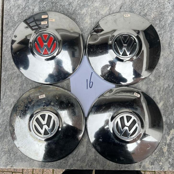 VW set 4x130 chromen wieldoppen KG Kever 1968 en eerder, Auto diversen, Auto-accessoires, Gebruikt, Ophalen of Verzenden