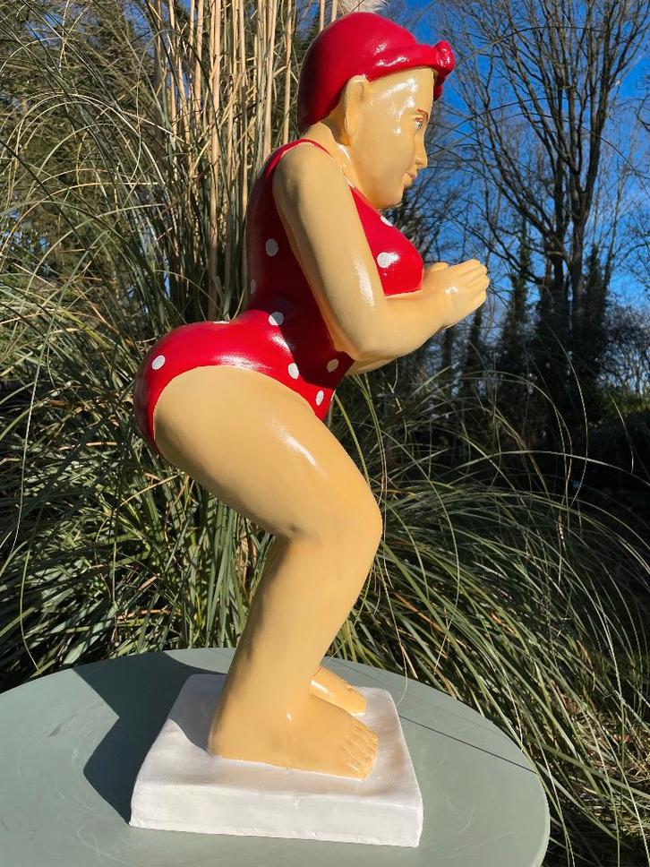 Duikende dame jacuzzi tuin, zwembad, vijver 75cm, Tuin en Terras, Tuinbeelden, Nieuw, Mensenbeeld, Kunststof, Ophalen