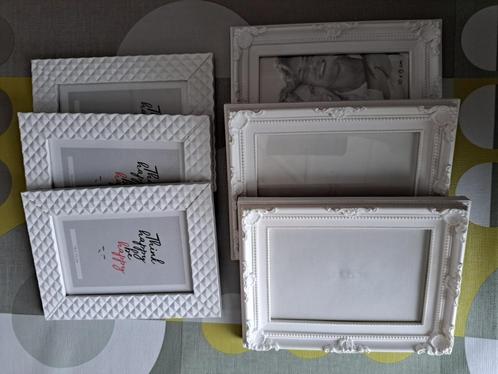 6 cadres photo blancs 10x15 cm, Maison & Meubles, Accessoires pour la Maison | Cadres, Comme neuf, Moins de 50 cm, Moins de 50 cm