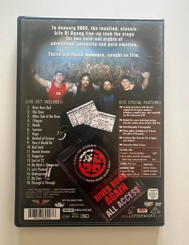 Life Of Agony River runs Again Live 2003 special DVD, Cd's en Dvd's, Dvd's | Muziek en Concerten, Zo goed als nieuw, Boxset, Ophalen of Verzenden