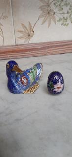 canard cloisonné et œuf, Antiquités & Art, Antiquités | Porcelaine, Enlèvement ou Envoi