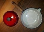 Le Creuset sauspan 20 cm, Huis en Inrichting, Keuken | Potten en Pannen, Ophalen, Gebruikt, Gietijzer, Kookpan of Snelkookpan