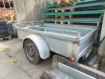 Aanhangwagen - enkele as - 210x115 cm - met werk aan, Ophalen, Gebruikt, Aanhangwagen - enkele as, Geen idee