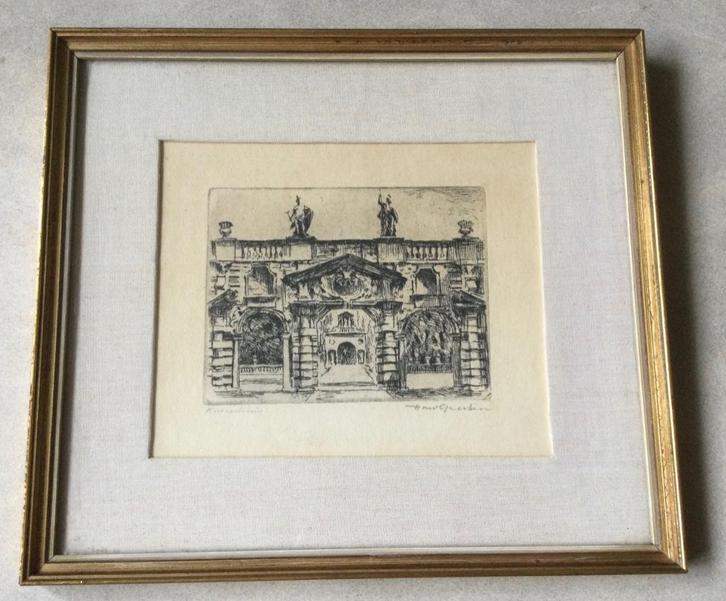 Grafiek Antwerpseschool Rubenshuis van Henri Geertsen, Antiek en Kunst, Kunst | Etsen en Gravures, Verzenden