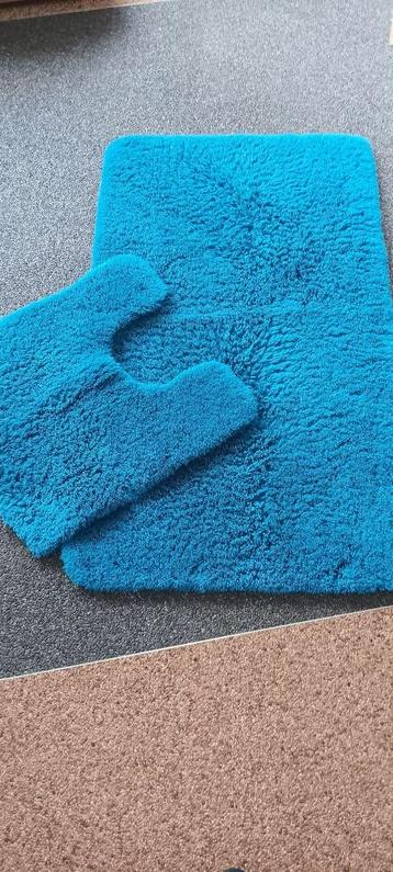 Bad en wc matje, Enlèvement, Utilisé, Bleu, Tapis de bain