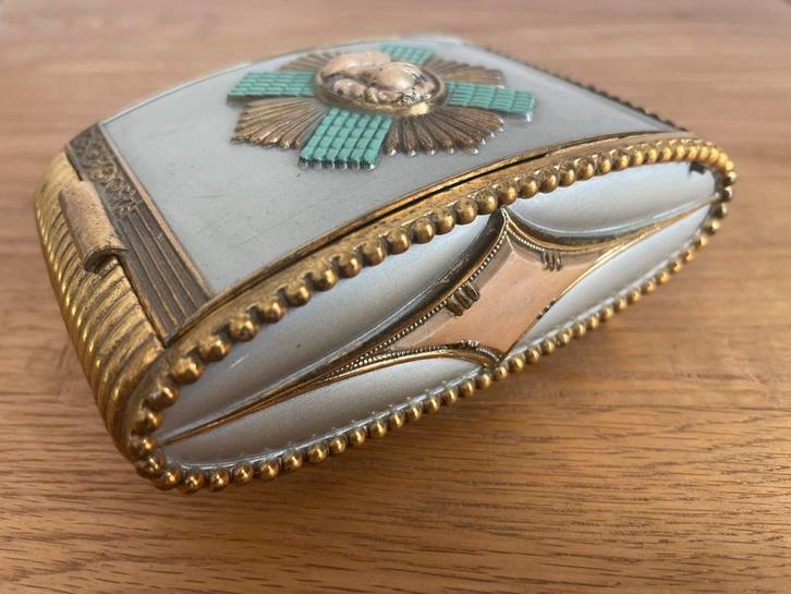 Antiek sieraden doosje met deksel, Handtassen en Accessoires, Antieke sieraden, Overige typen, Ophalen of Verzenden