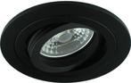 Zwarte inbouwspot GU10 LED kantelbaar, Led, Metaal of Aluminium, Ophalen of Verzenden, Plafondspot of Wandspot