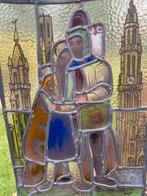 Glas in lood 23cm x H 33cm, Antiek en Kunst, Antiek | Glaswerk en Kristal, Ophalen