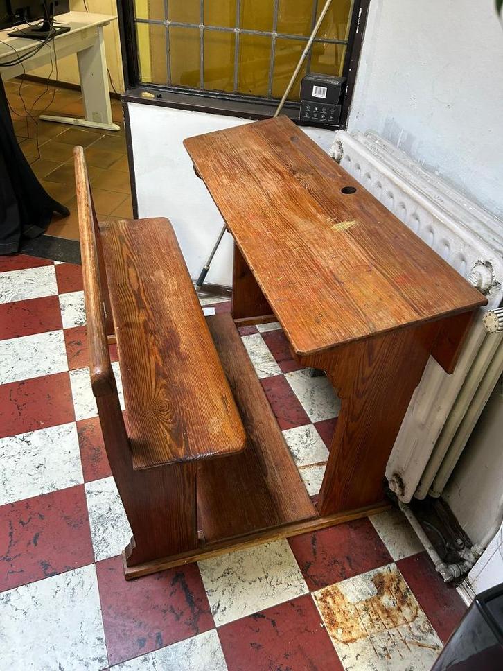 Te koop: Authentieke vintage schoolbank, Huis en Inrichting, Bureaus, Gebruikt, Ophalen