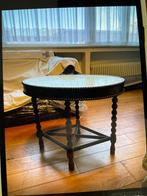 Oude salontafel, hout- en goudwerk, bloemenpatroon, Antiek en Kunst, Ophalen