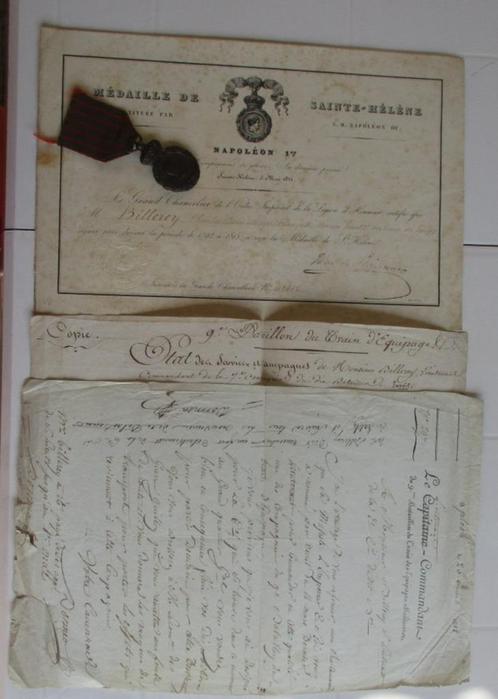 Sint-Helena-diploma + medaille + 2 documenten, Verzamelen, Militaria | Algemeen, Landmacht, Lintje, Medaille of Wings, Ophalen of Verzenden