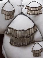 Bronzen staafjes ketting tweedehands, Handtassen en Accessoires, Kettingen, Verzenden, Bruin, Goud