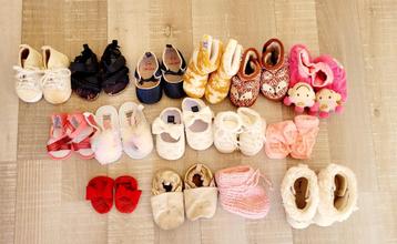 Lot de 16 paires de chaussures bébé fille, 0 à 12 mois