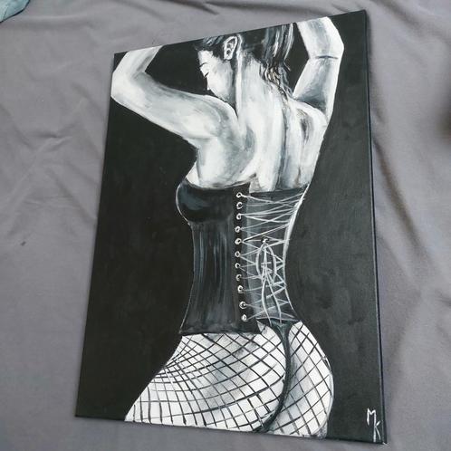 4 sensuele moderne schilderijen, Antiek en Kunst, Kunst | Schilderijen | Modern, Ophalen of Verzenden