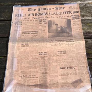 The Times-Star krant uit 26/4/1937 bombing on Guernica beschikbaar voor biedingen