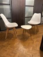 Stoelenset met bijzettafeltje, Huis en Inrichting, Stoelen, Ophalen, Zo goed als nieuw, Wit, Modern